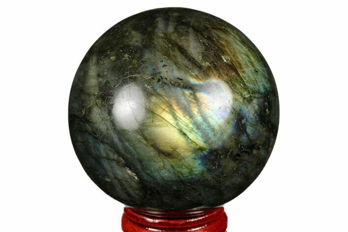 Flashy, Polished Labradorite Sphere - Great Color Play #180615